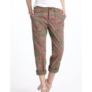 Current Elliot Army Pant Cabbage Rose Floral Camo